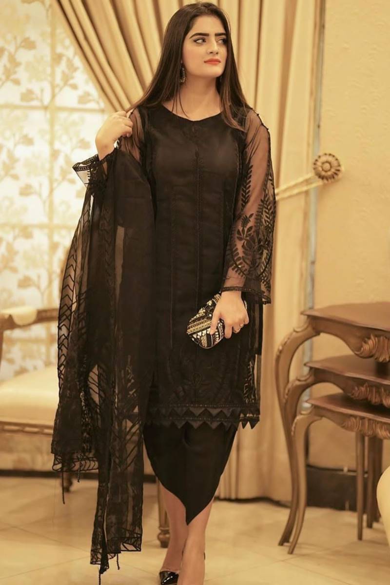 Saphirestudio Design#11 Organza Lawn inner  Embroidered 3 pc