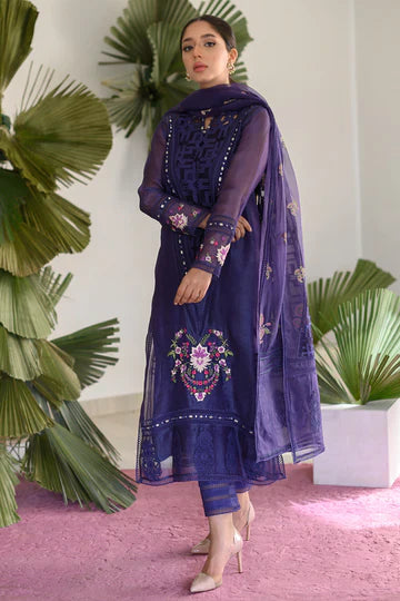 saphirestudio Design#30 Organza Linen inner  Embroidered 3 pc