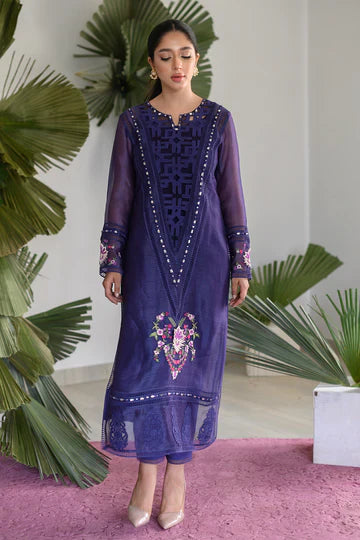 saphirestudio Design#30 Organza Linen inner  Embroidered 3 pc